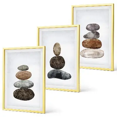 Minimalist boho stones wall art set 