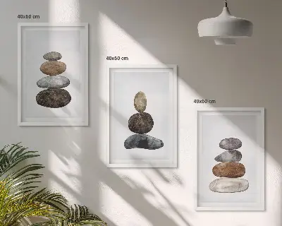 Minimalist boho stones wall art set 