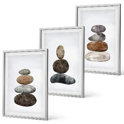 Wall art set Minimalist boho stones