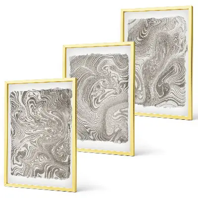 Modern shapes painting three-piece wall art set