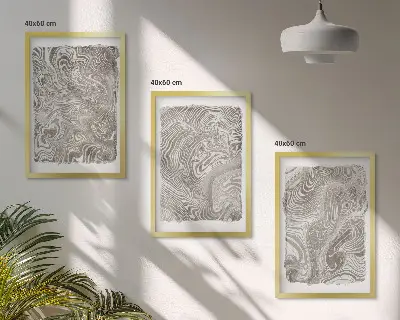 Three-piece wall art piece Modern shapes painting