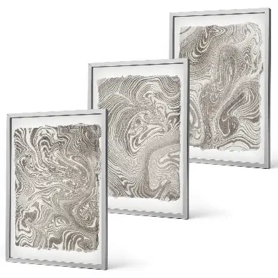 Modern shapes painting three-piece wall art set