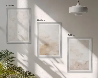 Set of 3 framed wall art prints with fashionable pastel textures