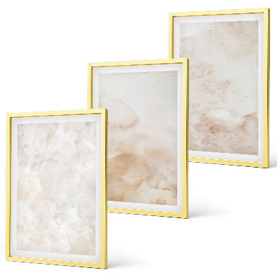 Set of 3 framed wall art pieces Fashionable pastel textures