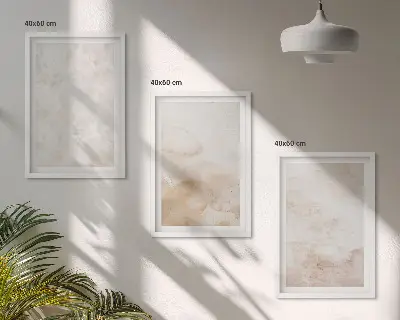 Set of 3 framed wall art prints with fashionable pastel textures