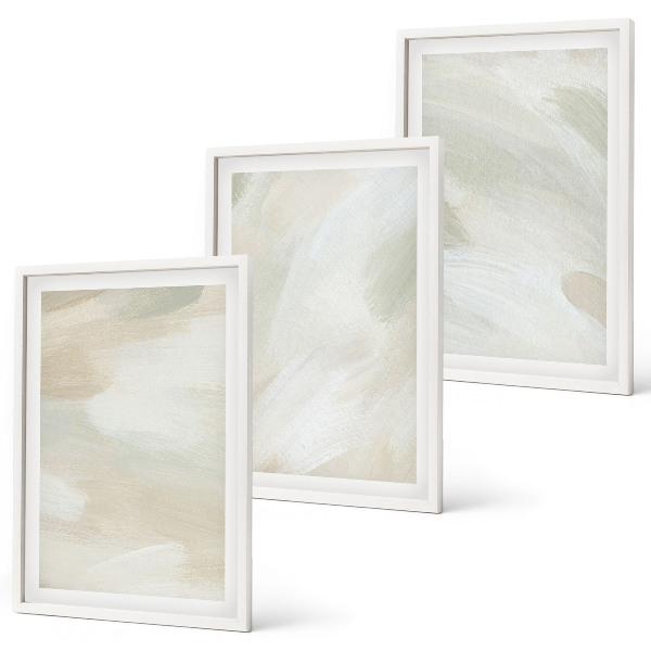 Three-piece wall art piece Bright paints abstract boho
