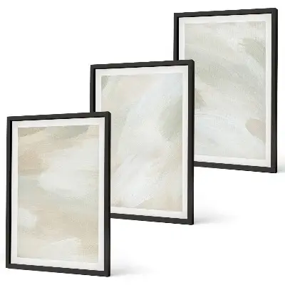 Three-piece abstract boho wall art set with bright vibrant paint patterns