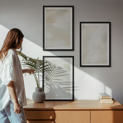 Three-piece wall art piece Bright paints abstract boho