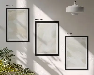 Three-piece abstract boho wall art set with bright vibrant paint patterns