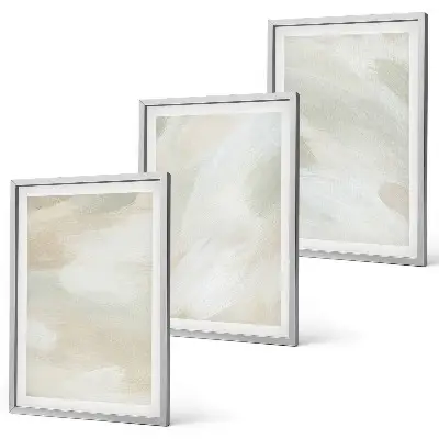 Three-piece abstract boho wall art set with bright vibrant paint patterns
