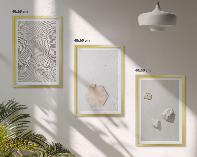 Set of 3 framed wall art pieces Light boho sand textures