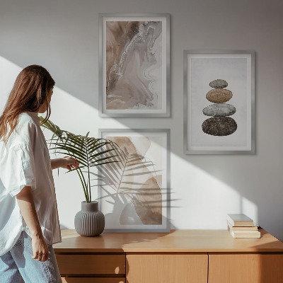 Three-piece wall art piece Abstract pastel shapes