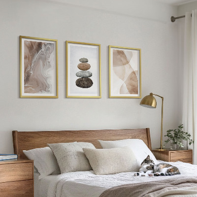 Three-piece wall art piece Abstract pastel shapes