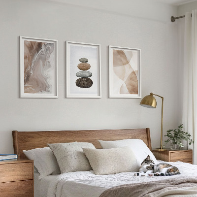 Three-piece wall art piece Abstract pastel shapes
