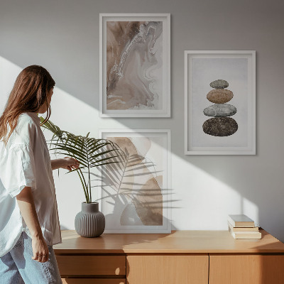 Three-piece wall art piece Abstract pastel shapes