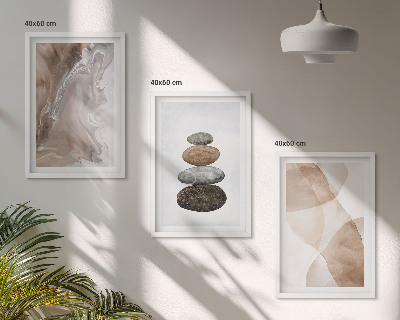 Three-piece wall art piece Abstract pastel shapes