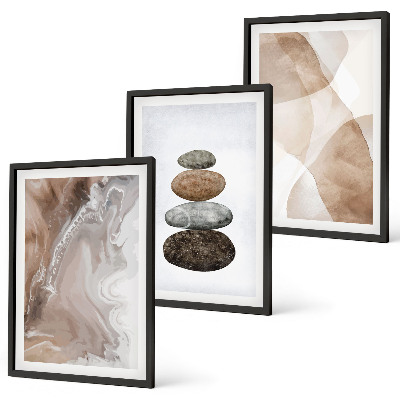 Three-piece wall art piece Abstract pastel shapes
