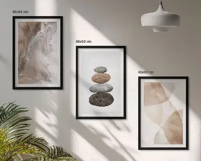 Abstract pastel shapes wall art three-piece set