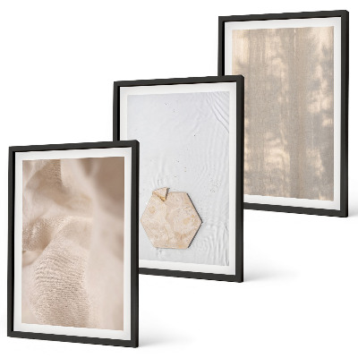 Three-piece wall art piece Subtle textures boho nature