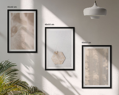 Three-piece wall art piece Subtle textures boho nature