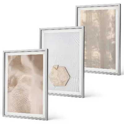 Three-piece wall art set with subtle boho nature textures
