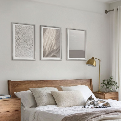Set of 3 framed wall art pieces Natural boho textures