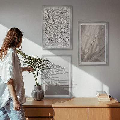 Set of 3 framed wall art pieces Natural boho textures