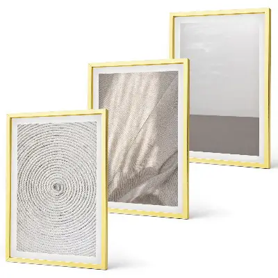 Set of 3 framed wall art pieces with natural boho textures