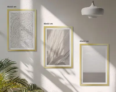 Set of 3 framed wall art pieces with natural boho textures
