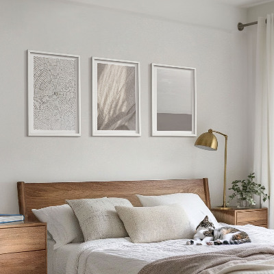 Set of 3 framed wall art pieces Natural boho textures
