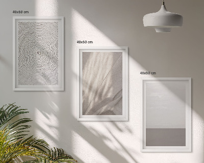 Set of 3 framed wall art pieces Natural boho textures