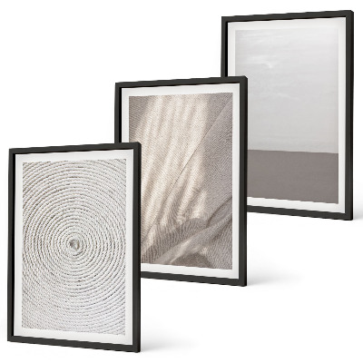 Set of 3 framed wall art pieces Natural boho textures