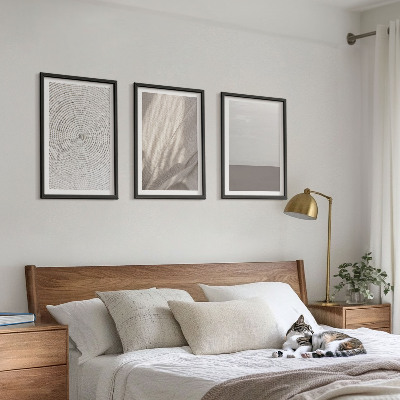 Set of 3 framed wall art pieces Natural boho textures
