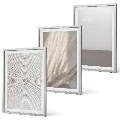 Set of 3 framed wall art pieces with natural boho textures
