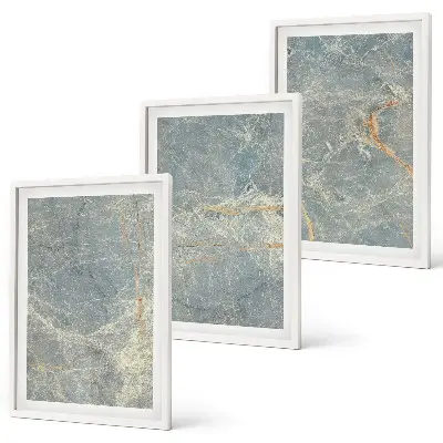 Three-piece green marble wall art decorative stone set