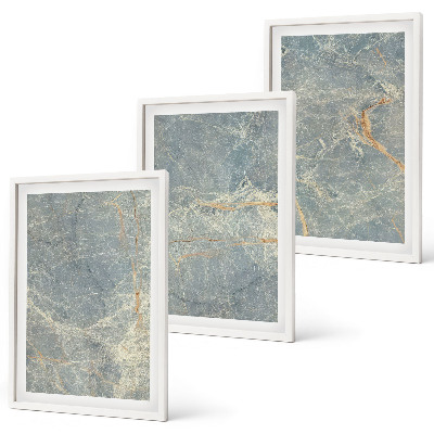 Three-piece wall art piece Green marble decorative stone