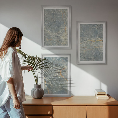 Three-piece wall art piece Green marble decorative stone