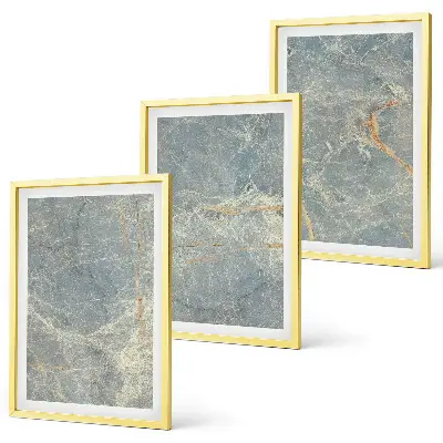 Three-piece green marble wall art decorative stone set