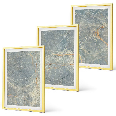 Three-piece wall art piece Green marble decorative stone