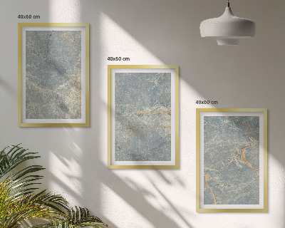 Three-piece wall art piece Green marble decorative stone