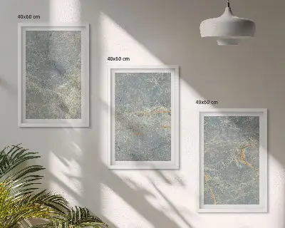 Three-piece green marble wall art decorative stone set