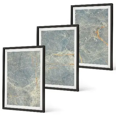 Three-piece green marble wall art decorative stone set