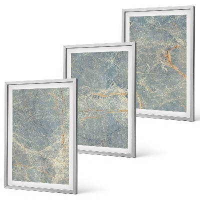 Three-piece wall art piece Green marble decorative stone