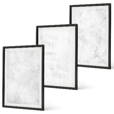 Set of 3 framed wall art pieces White spots minimalist background