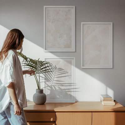 Wall art set Pastel marble structures