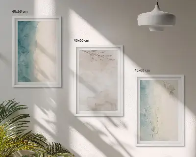 Three-piece wall art set with subtle watercolor textures