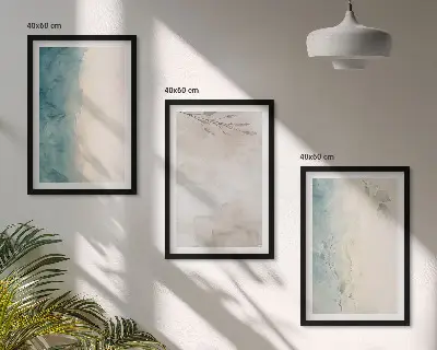 Three-piece wall art set with subtle watercolor textures