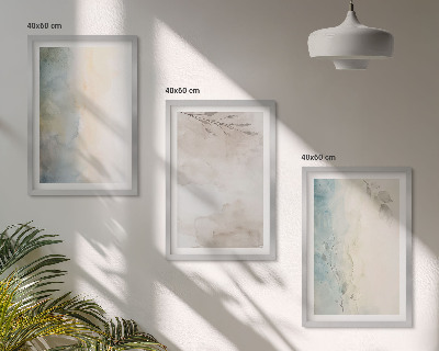 Set of 3 framed wall art pieces Delicate watercolor cardboards