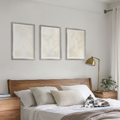 Three-piece wall art piece Bright texture paint design