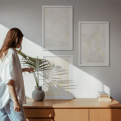 Three-piece wall art piece Bright texture paint design